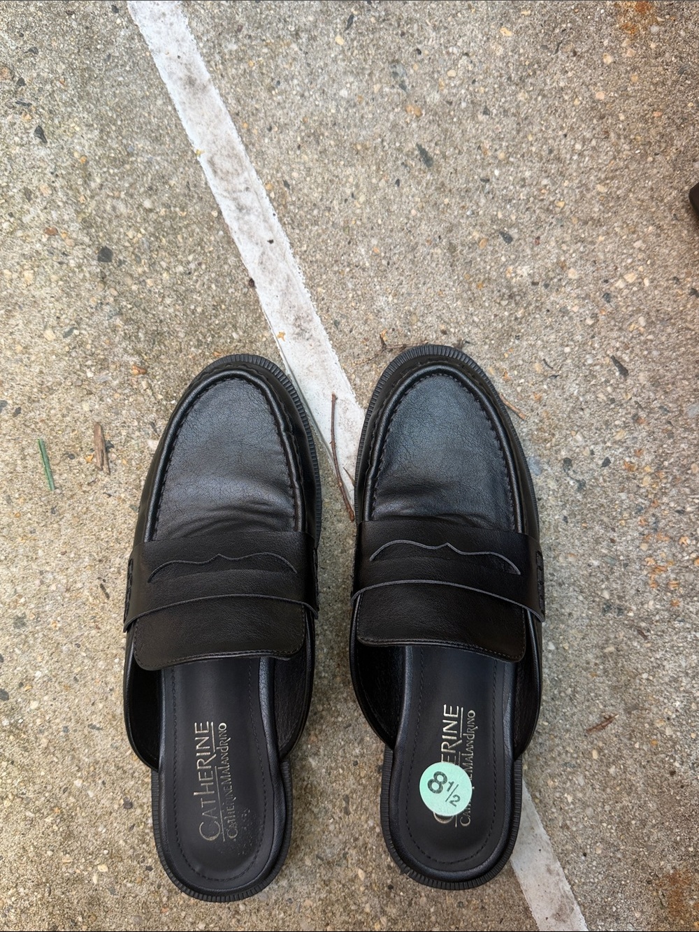 Catherines Black Slip-On Penny Loafers
